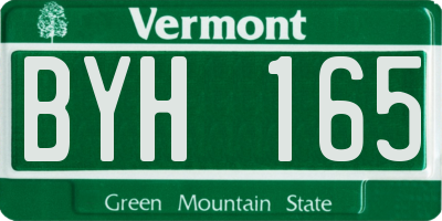 VT license plate BYH165