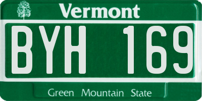 VT license plate BYH169