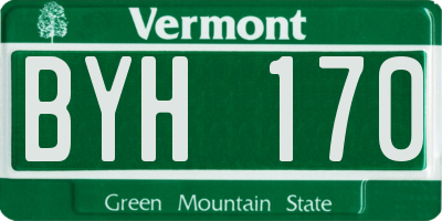 VT license plate BYH170