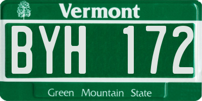 VT license plate BYH172