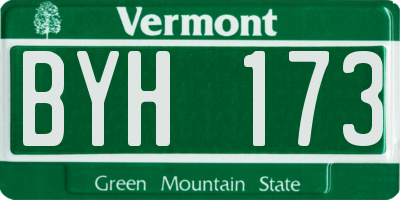VT license plate BYH173
