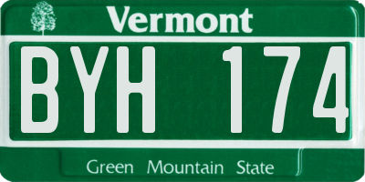 VT license plate BYH174
