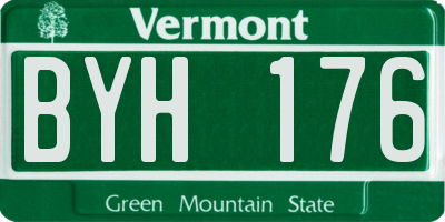 VT license plate BYH176