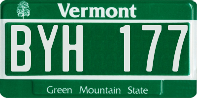 VT license plate BYH177