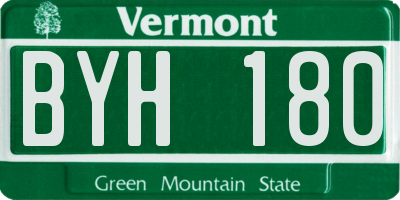VT license plate BYH180