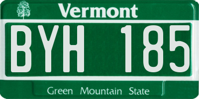 VT license plate BYH185
