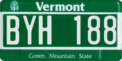 VT license plate BYH188