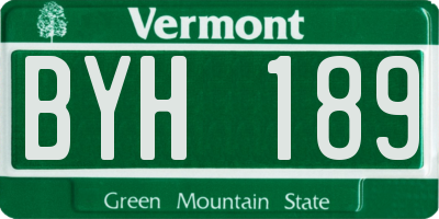 VT license plate BYH189