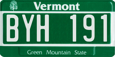VT license plate BYH191