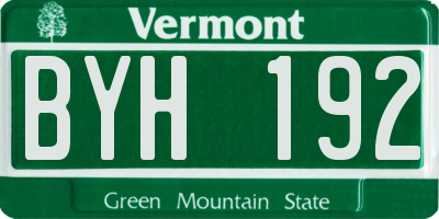 VT license plate BYH192