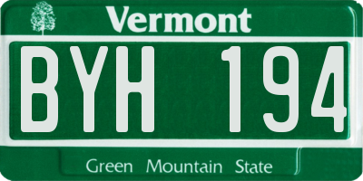 VT license plate BYH194