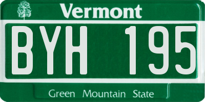 VT license plate BYH195