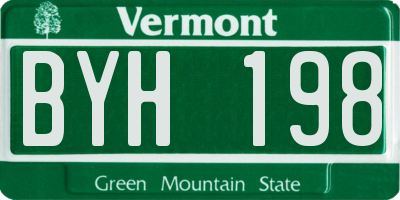VT license plate BYH198