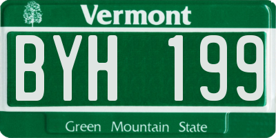 VT license plate BYH199
