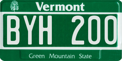 VT license plate BYH200