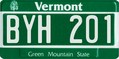 VT license plate BYH201