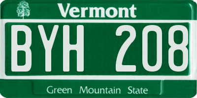 VT license plate BYH208