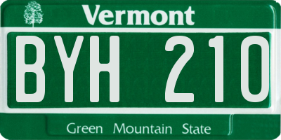 VT license plate BYH210