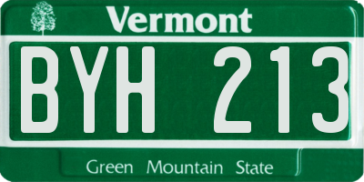 VT license plate BYH213