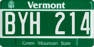 VT license plate BYH214
