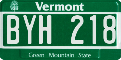 VT license plate BYH218