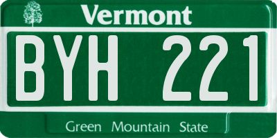 VT license plate BYH221