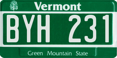 VT license plate BYH231