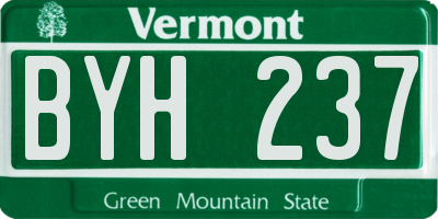 VT license plate BYH237