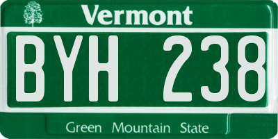 VT license plate BYH238