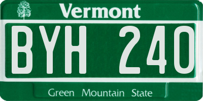 VT license plate BYH240