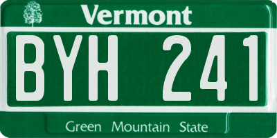 VT license plate BYH241
