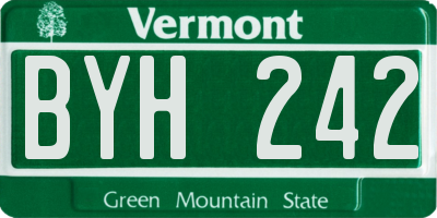 VT license plate BYH242