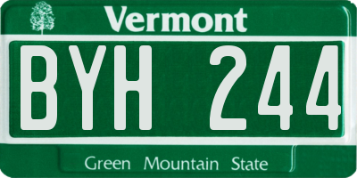 VT license plate BYH244