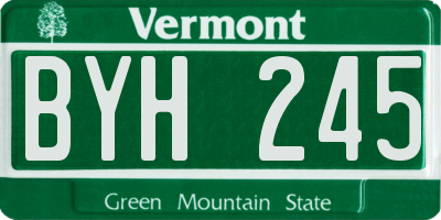 VT license plate BYH245