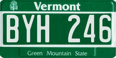 VT license plate BYH246