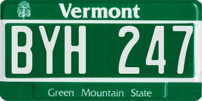 VT license plate BYH247