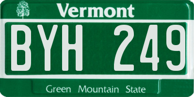 VT license plate BYH249