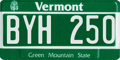 VT license plate BYH250