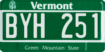 VT license plate BYH251
