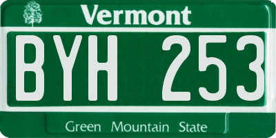 VT license plate BYH253
