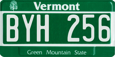 VT license plate BYH256