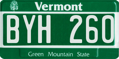 VT license plate BYH260