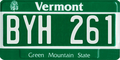 VT license plate BYH261