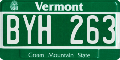 VT license plate BYH263