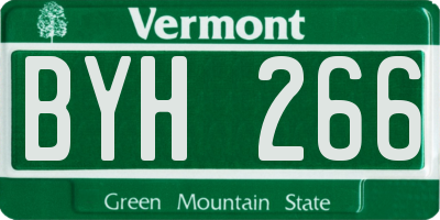 VT license plate BYH266
