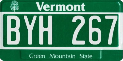 VT license plate BYH267