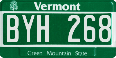 VT license plate BYH268