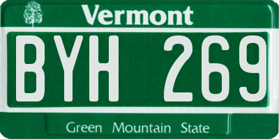 VT license plate BYH269