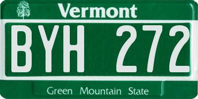 VT license plate BYH272