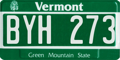 VT license plate BYH273